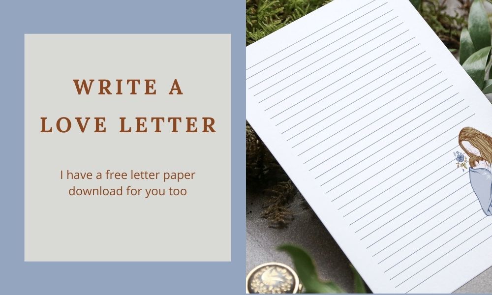Love letter for valentines day with free printable lined paper