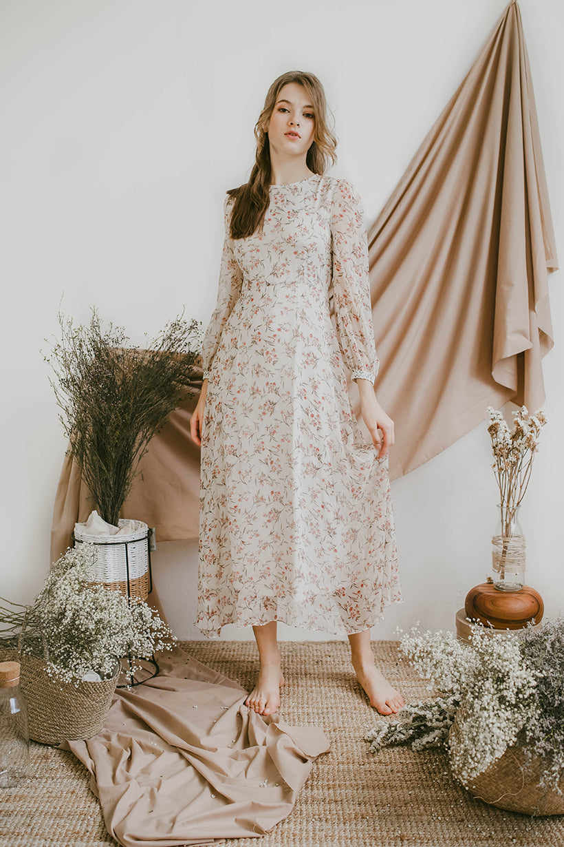 long ivory maxi dress