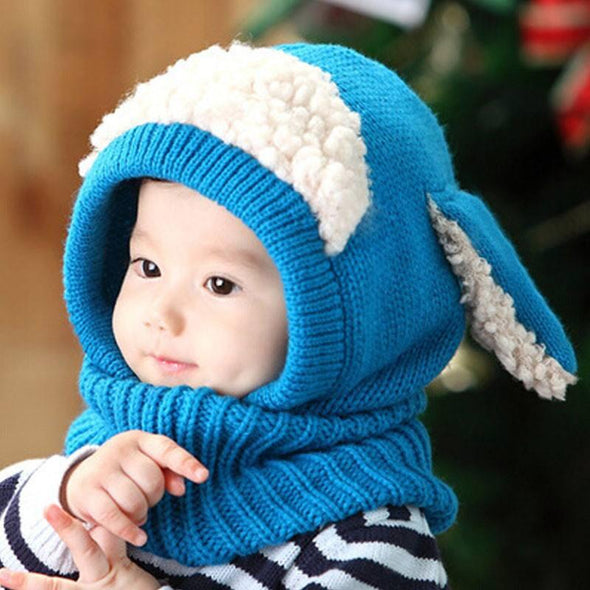Baby Unisex-Warm Puppy Scarf Shawl Cute Knitted Hat Scarf