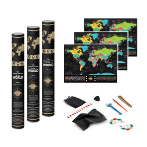 3Pack of Voyager Deluxe Scratch-Off World Map (70% OFF)