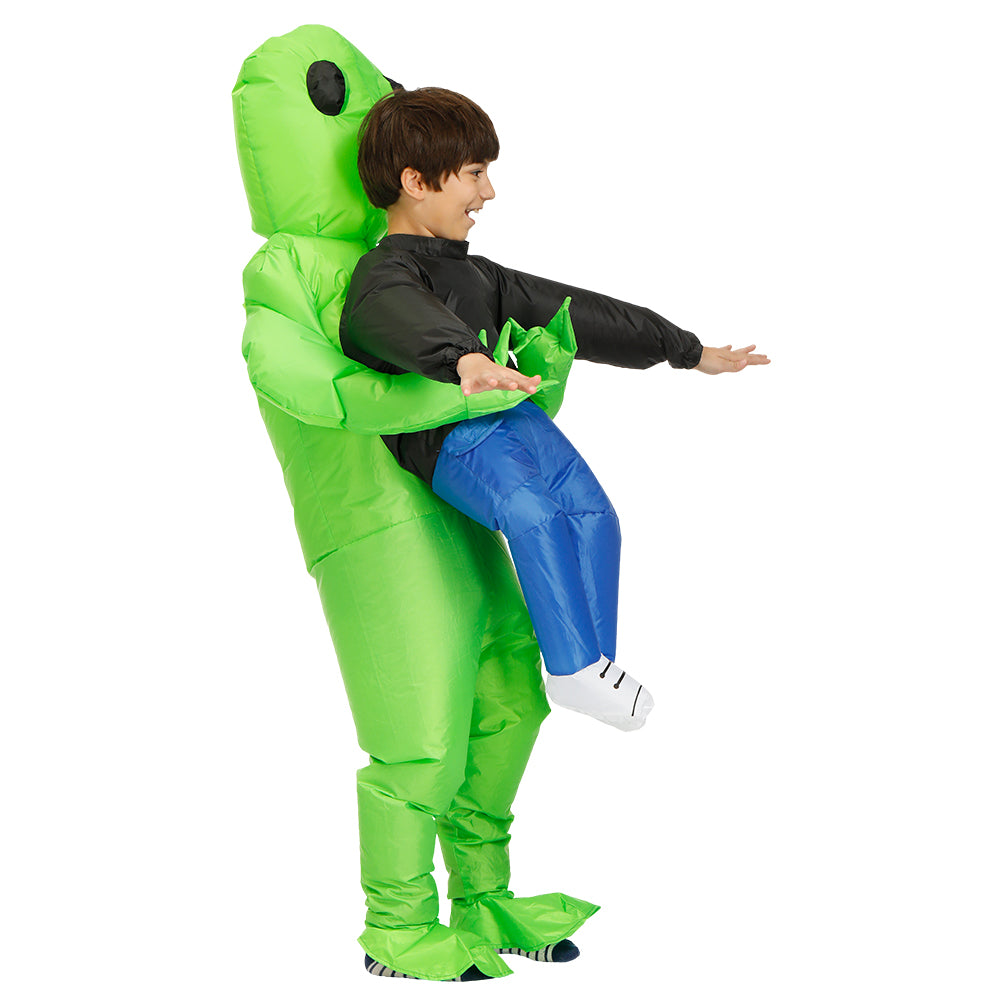 Green Alien Carrying Human Costume – Retail Hits