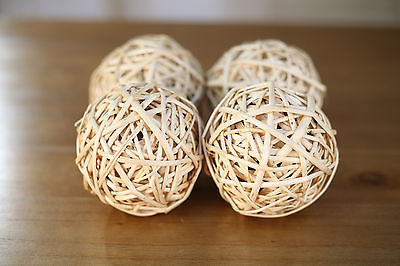 4 x Decor Balls Vase Filler Woven Handmade Home or Wedding Decor Natural Ball