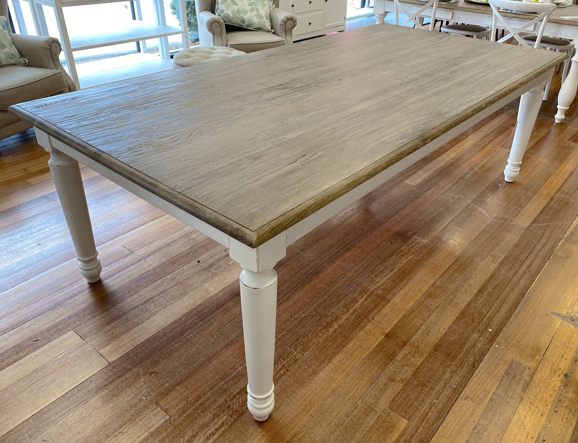 whitewashed kitchen table and chairs