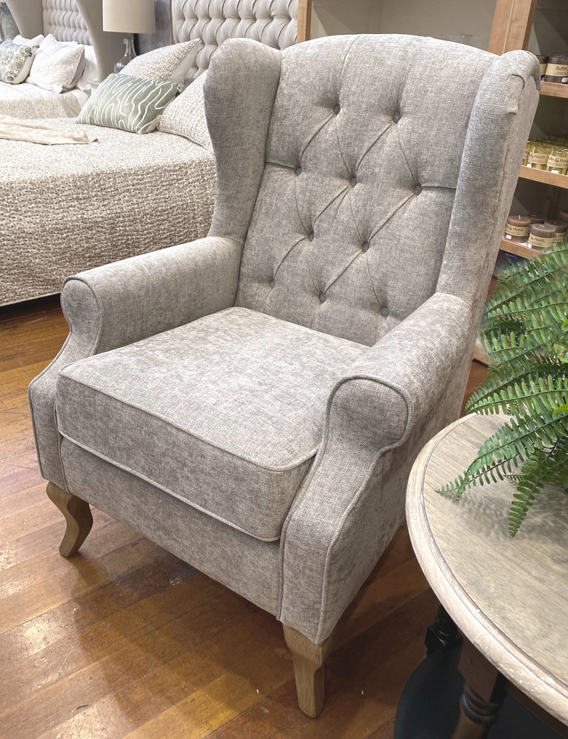 chesterfield chair grey