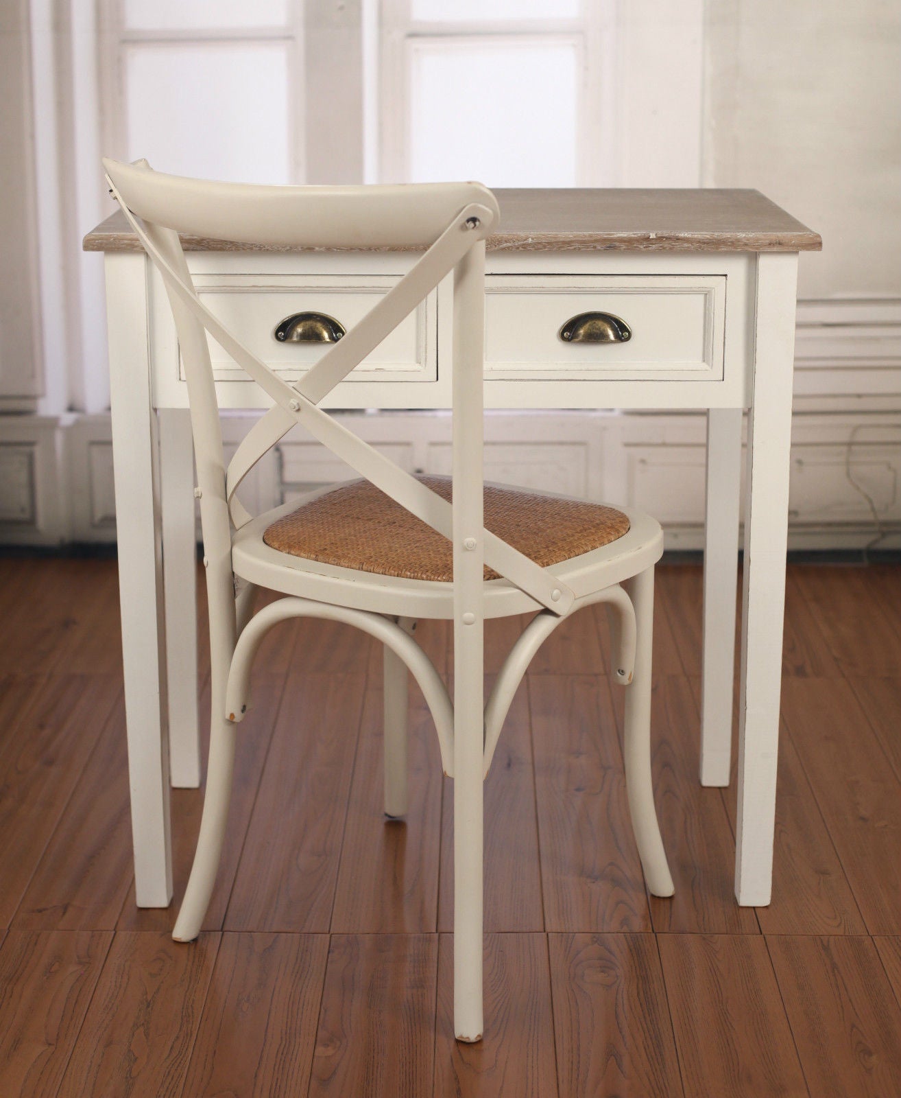 French Provincial Desk Chair Combo Sofa Table Antique White With