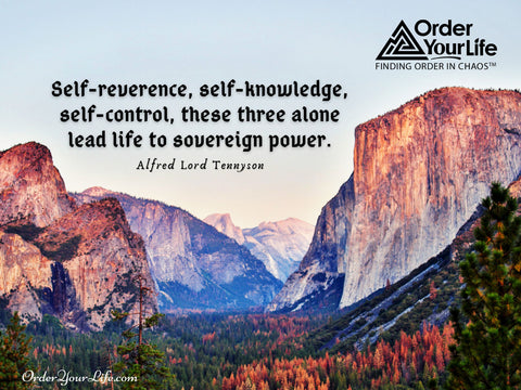 Self-reverence, self-knowledge, self-control, these three alone lead life to sovereign power. ~ Alfred Lord Tennyson