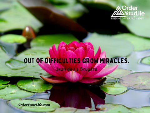 Out of difficulties grow miracles. ~ Jean de La Bruyère