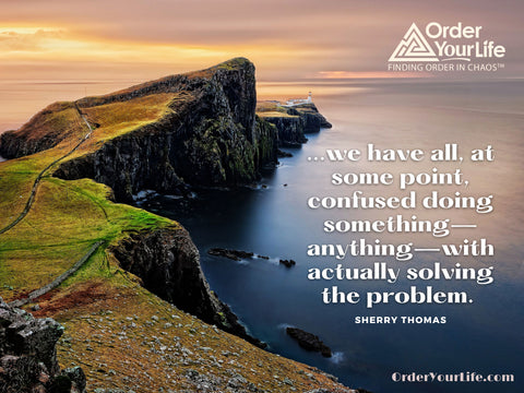 ...we have all, at some point, confused doing something—anything—with actually solving the problem. ~ Sherry Thomas