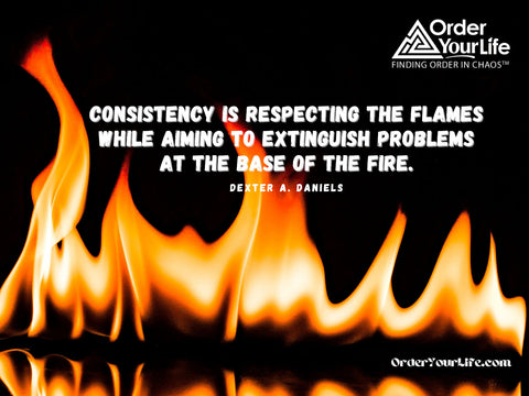 Consistency is respecting the flames while aiming to extinguish problems at the base of the fire. ~ Dexter A. Daniels