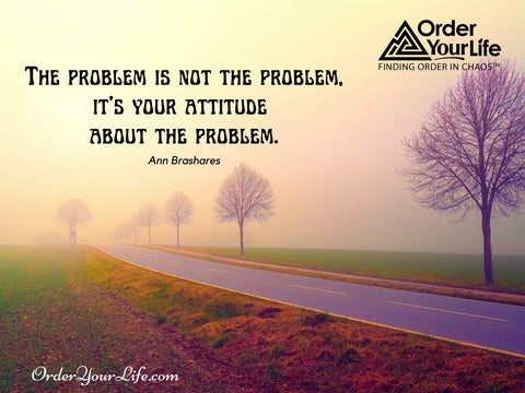 The problem is not the problem, it’s your attitude about the problem. ~ Ann Brashares