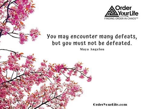 You may encounter many defeats, but you must not be defeated. ~ Maya Angelou
