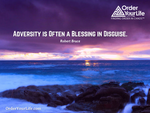 Adversity is often a blessing in disguise. ~ Robert Bruce