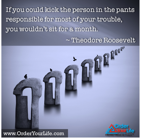 If you could kick the person in the pants responsible for most of your trouble, you wouldn’t sit for a month. ~ Theodore Roosevelt