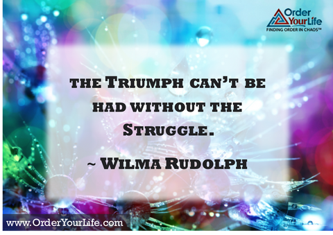 The triumph can’t be had without the struggle. ~ Wilma Rudolph