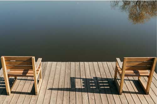 two wooden chairs