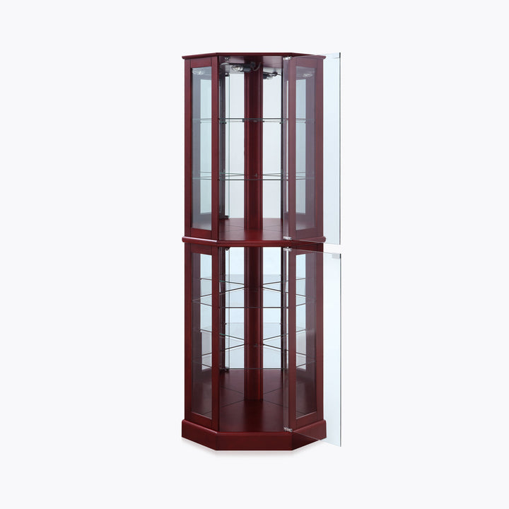corner glass curio cabinet