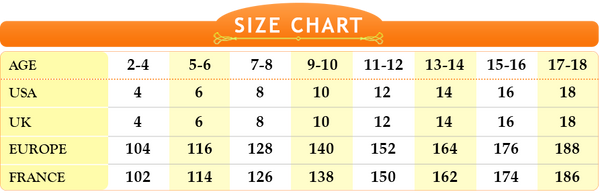 Size Chart - Kids Clothes