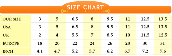 Size Chart - Kids Shoes