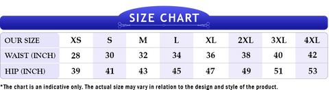 Men Beachwear Size Chart