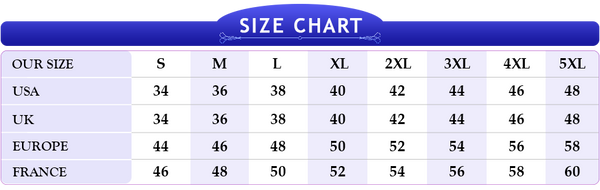 Size Chart - Men Shirts