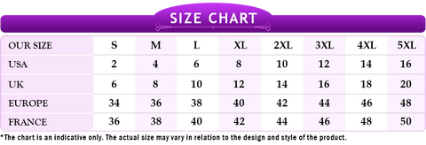 Women Pants Size Chart