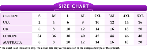 Women Shorts & Skirts Size Chart