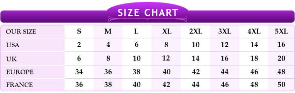 Size Chart - Women Dresses