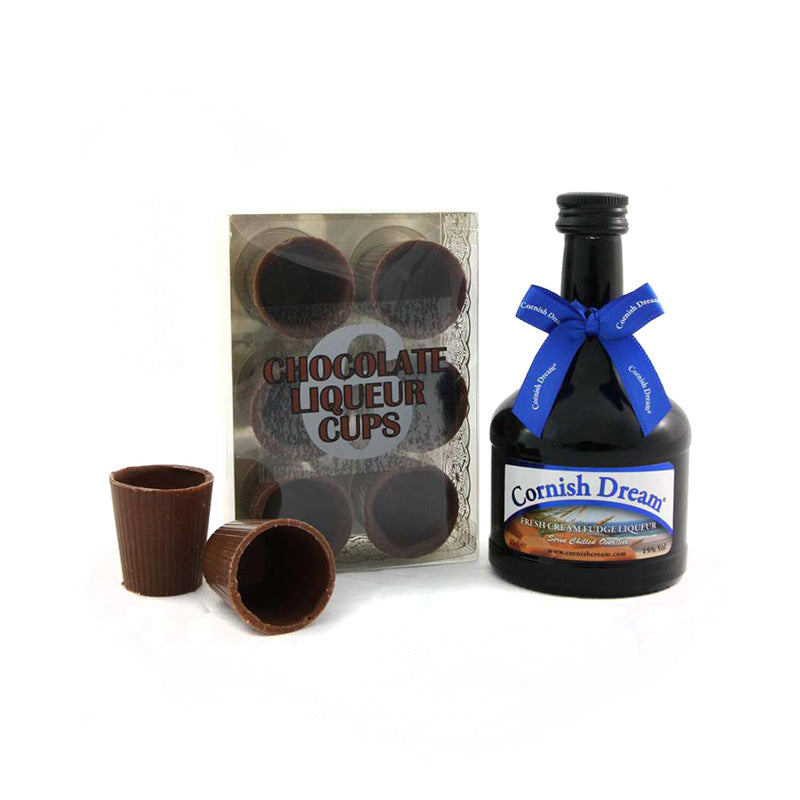 10cl Cornish Dream Fudge Cream Liqueur With Chocolate Cups Cornish Cream