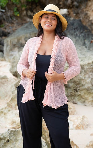 plus size ruffled shrug