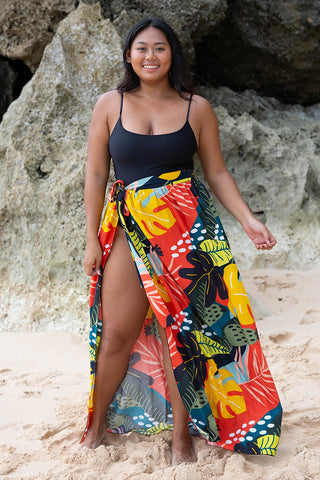 SHU-SHI Womens Sarong Swimsuit Cover up Skirt Long Pareo Bathing Suit Beach Wrap Skirt Orange/Yellow…