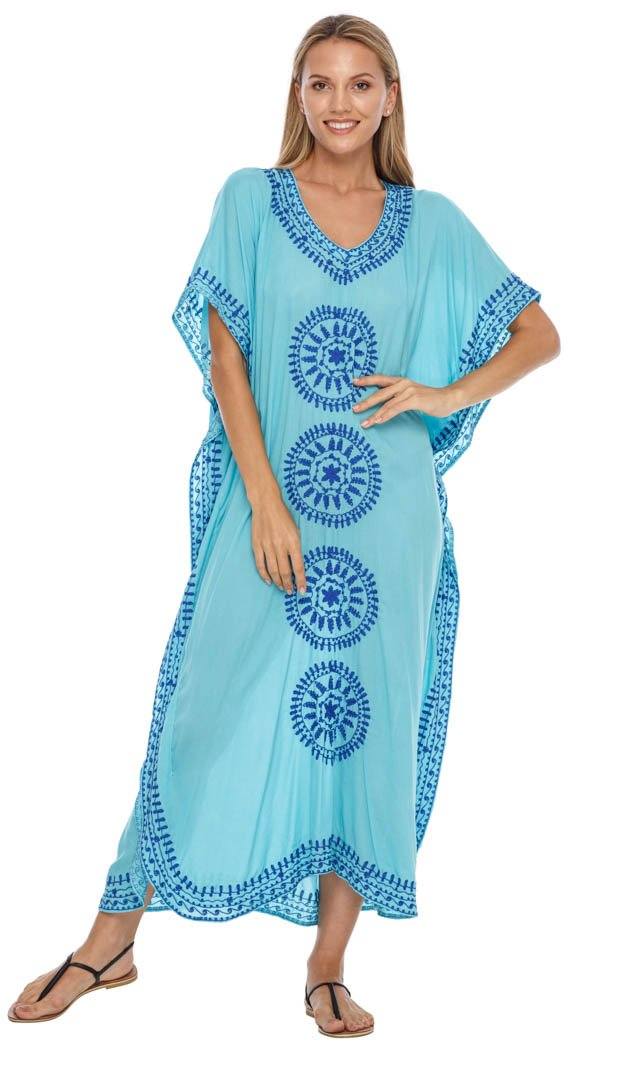 Kaftans | Embroidered Long Kaftan Dress For Ladies | Love Shushi