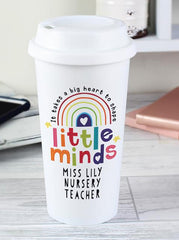 Personalised Shape Little Minds Teacher Travel Mug