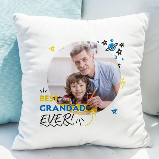 Best Grandad Ever Photo Upload Cushion