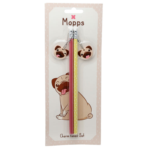 Mopps Pug Set of 2 PVC Charm Pencils
