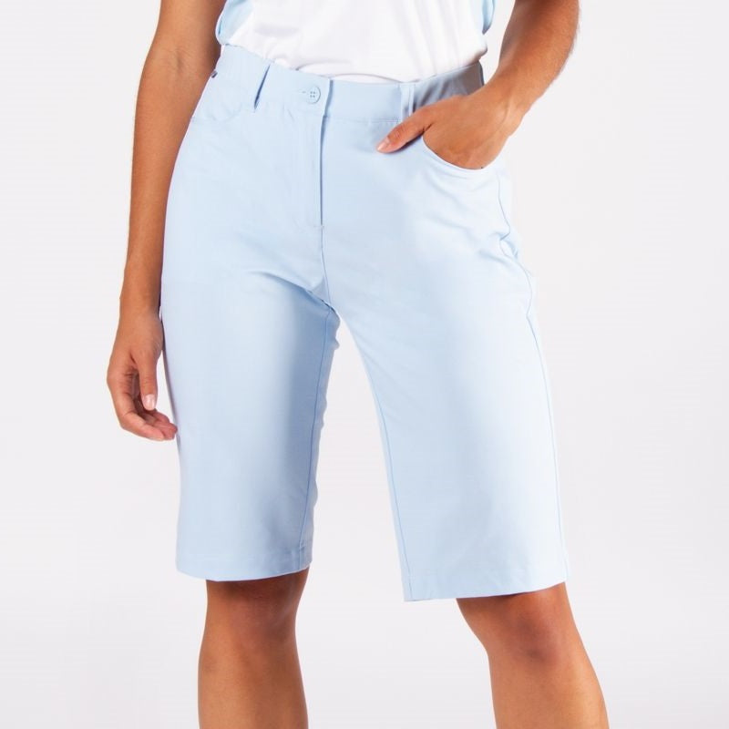 Ladies Slim Fit Long Short in Ice Blue - Nivo - The Golf Outfit