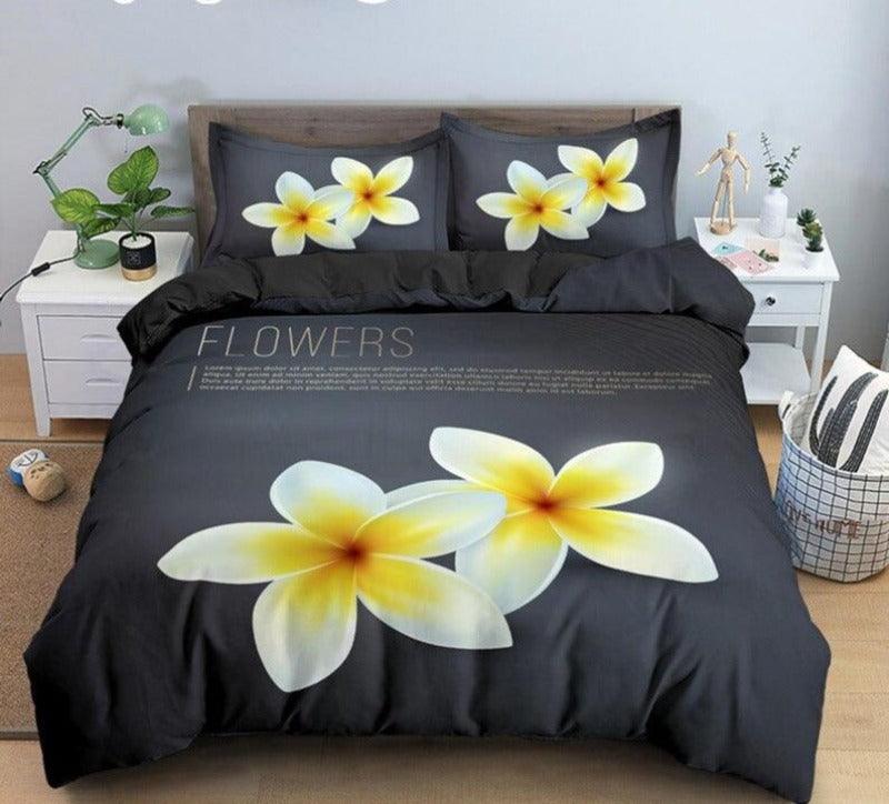 frangipani quilt cover