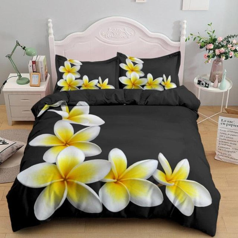 frangipani quilt cover