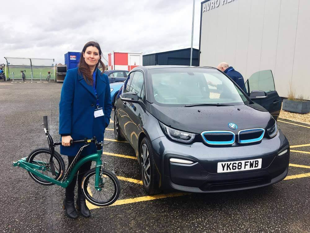BMW i3 Range Extender, ev and kick scooter, park and ride electric car