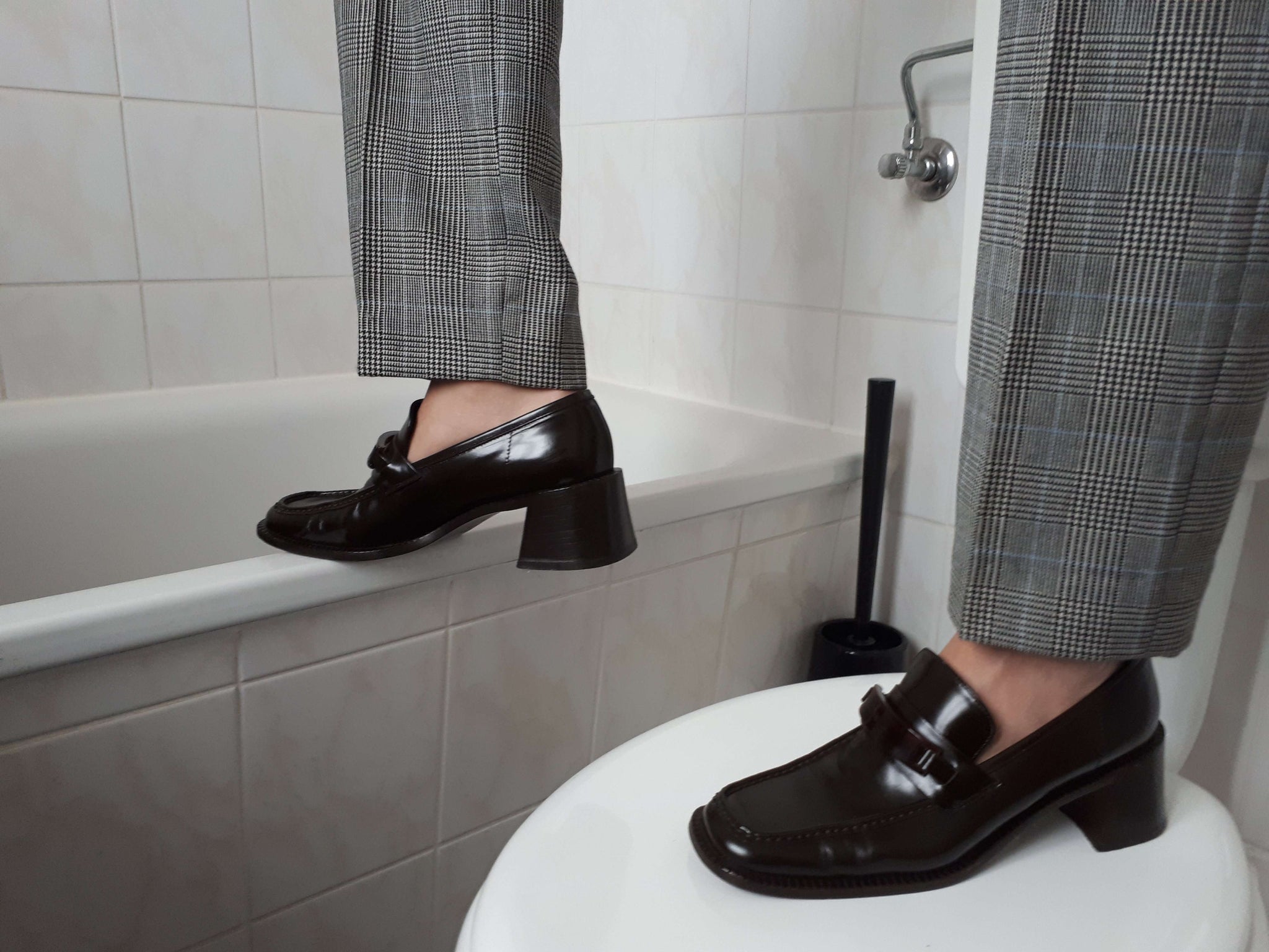 prada heeled loafers