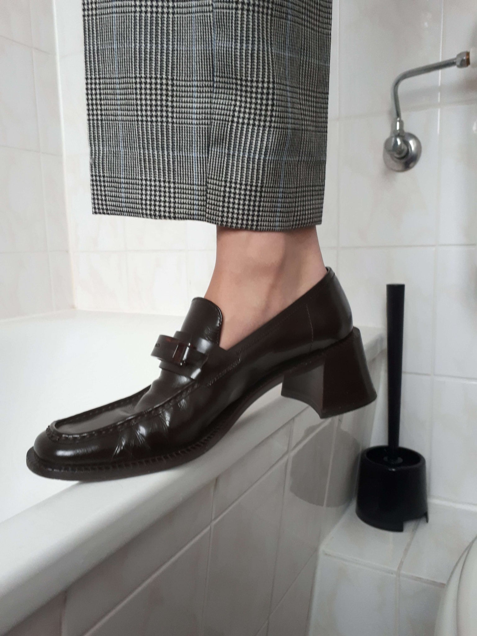 prada high heel loafers