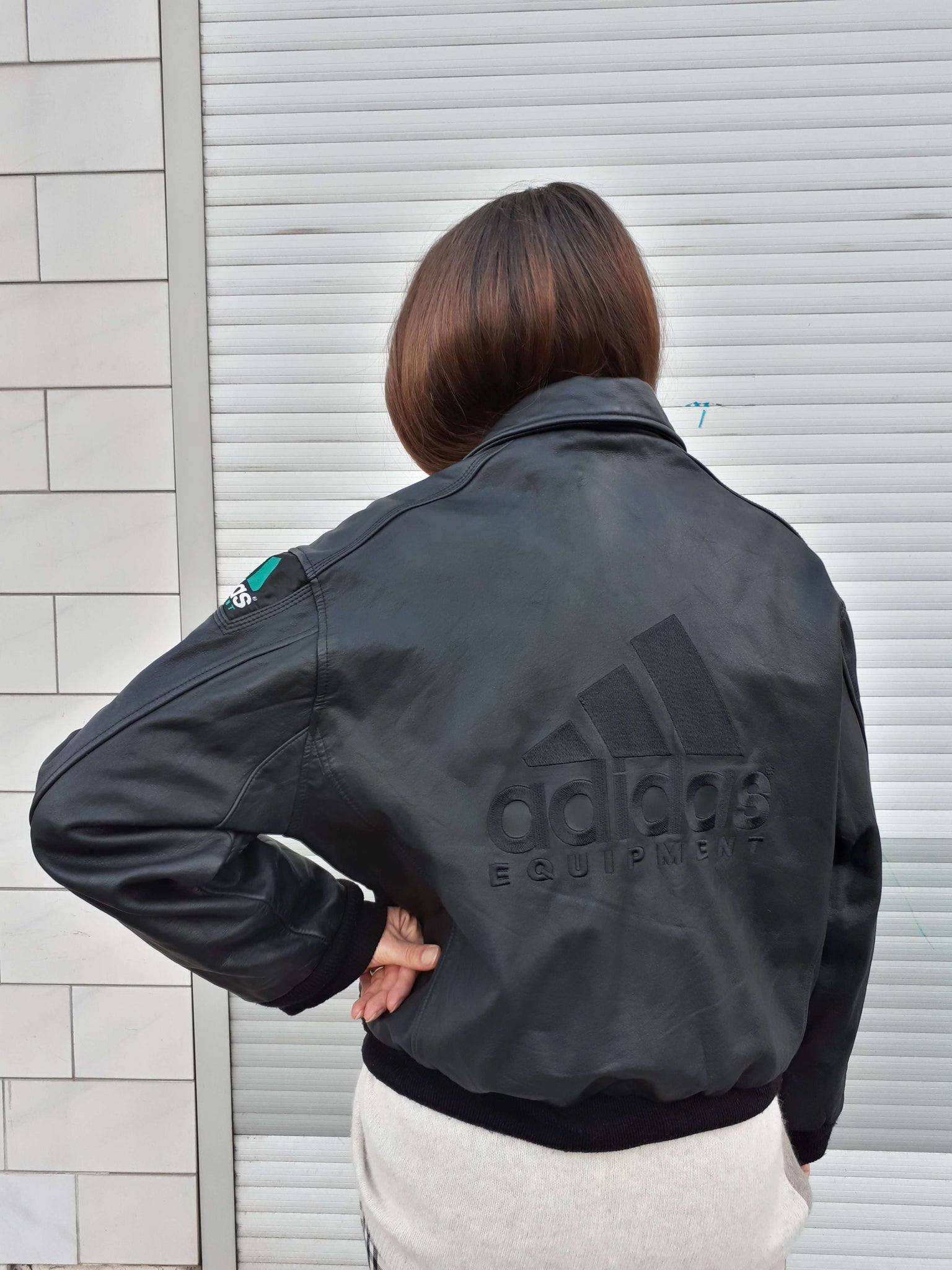 adidas equipment leather jacket