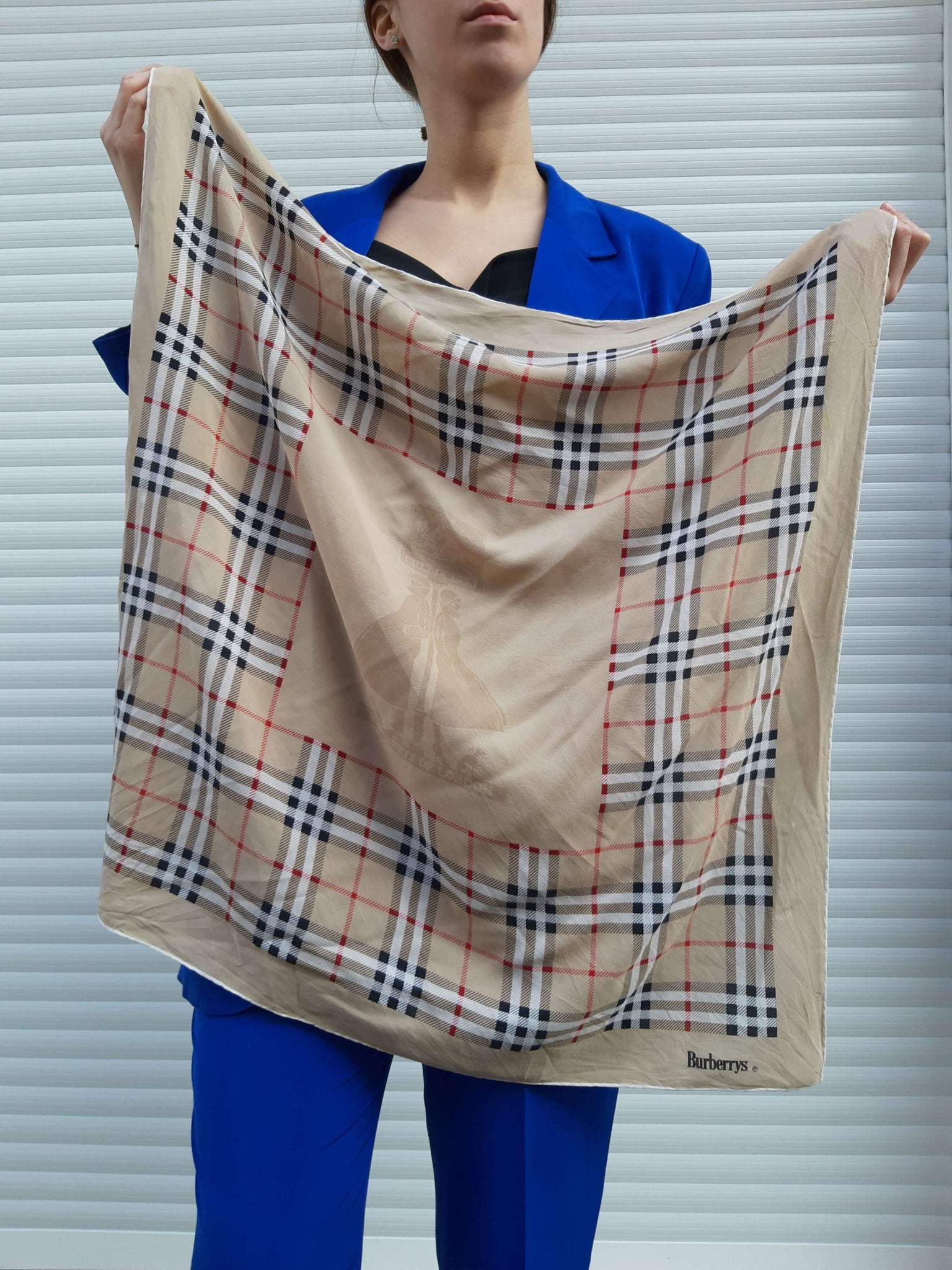 burberry nova check silk scarf