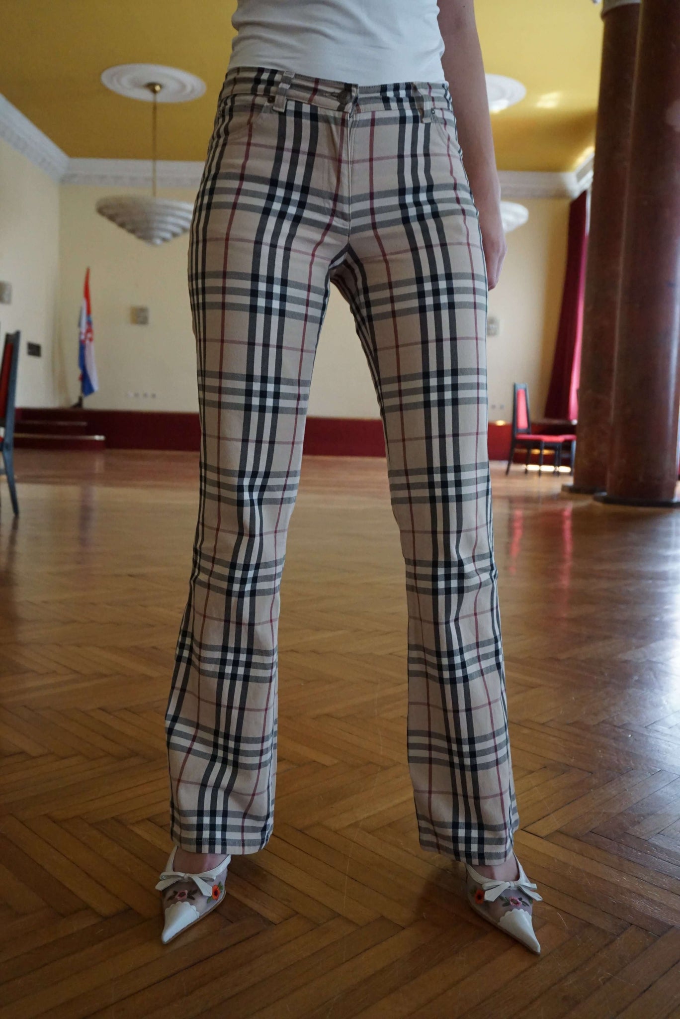 burberry nova check trousers