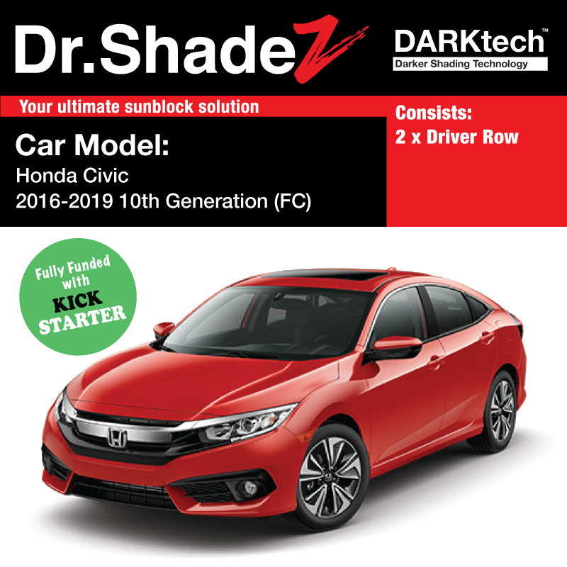 Darktech Honda Civic 15 Current 10th Gen Fc Custom Magnetic Sunshade Dr Shadez