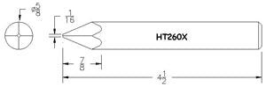 海特森HT260X 5/8“直径钻石点烙铁头