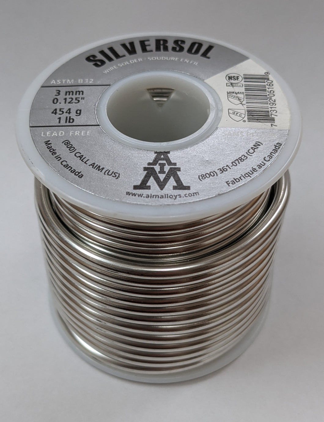 目的Silversol Silver-Bearing无铅焊锡丝,0.125