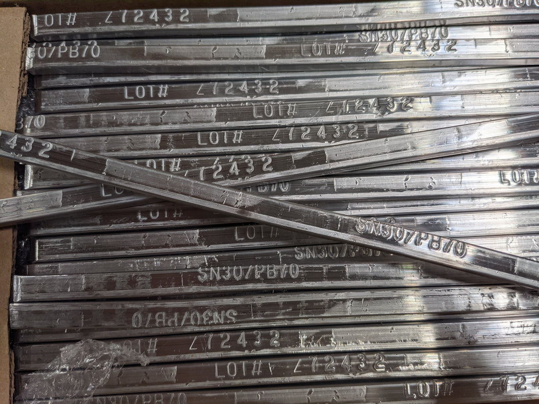 Sn30/Pb70锡/铅焊料，仪表棒- 1/2 LB棒，阀体焊料