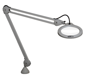 LFM LED G2放大镜灯，5屈光度镜头，45“钳臂，浅灰色