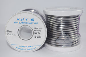 Alpha 110106 Sn63/Pb37实心。125“直径焊锡线- 1磅线轴
