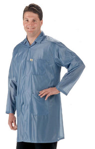 科技穿LOC-23蓝色及膝ESD实验室外套,小